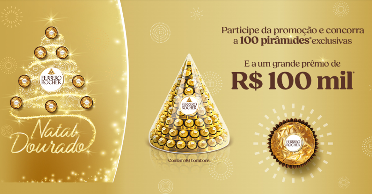 Participe da Promoção Natal Dourado Ferrero Rocher e tenha um Natal recheado de prêmios