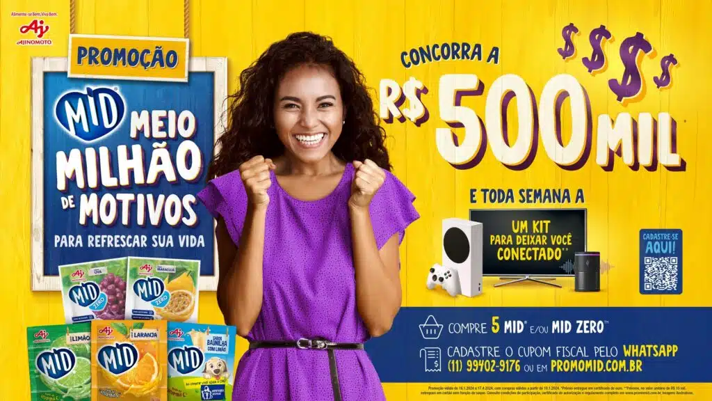 Participe da Promoção MID® meio milhão de motivos: Concorra a prêmios incríveis!