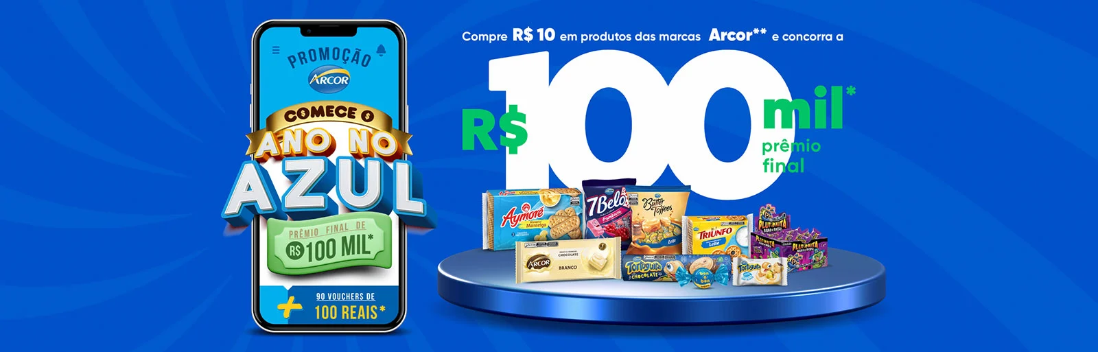 Participe da Promoção Arcor 2024: comece o ano no azul e concorra a R$ 100 mil e vouchers diários!