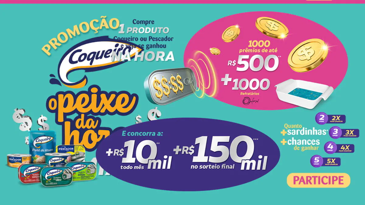 Promoção Coqueiro 2024: ganhe até R$150 MIL e prêmios incríveis!