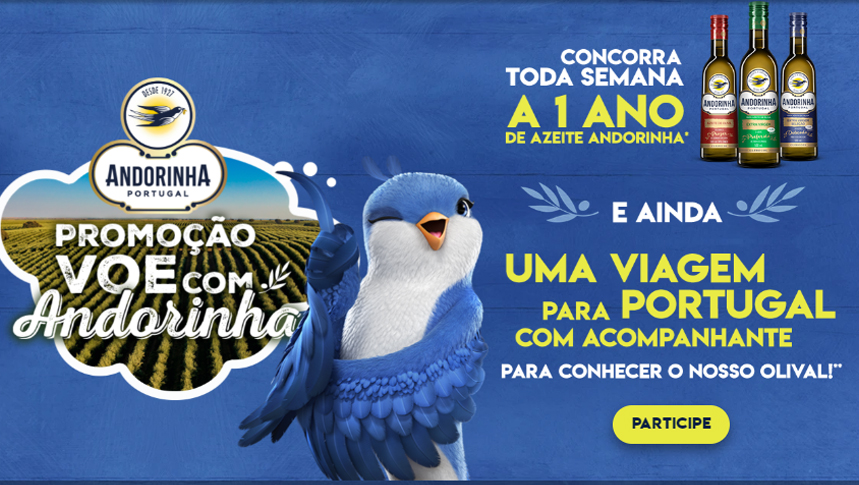 Participe da Promoção Voe com Andorinha: Ganhe uma Viagem para Portugal e 1 Ano de Azeite!