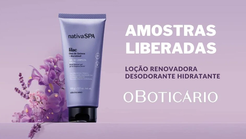 Amostra grátis O Boticário 2024: experimente a magia de Nativa SPA Lilac!