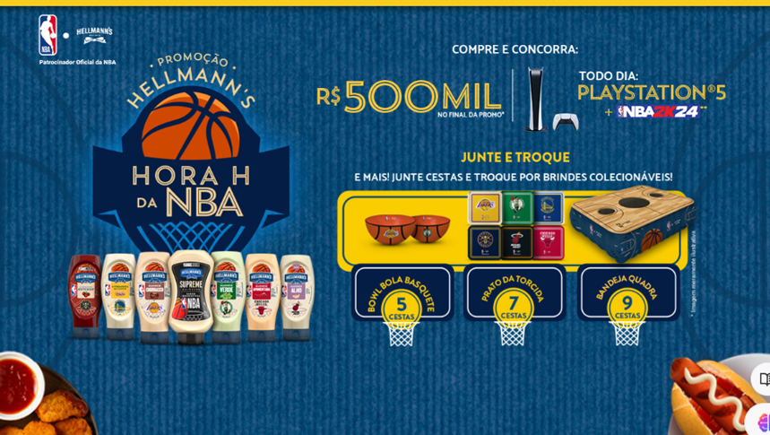 Promoção Hellmann’s 2024: Concorra a até R$500.000 e Prêmios Exclusivos da NBA!