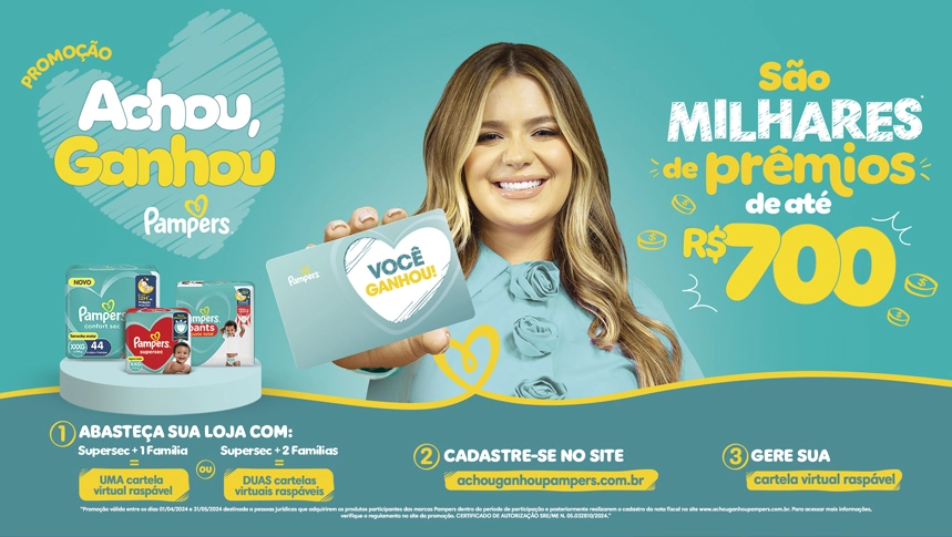 Participe da Promoção Pampers 2024: Achou, Ganhou Milhares de Prêmios de até R$700!