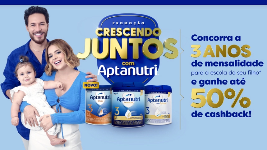 Participe da Promoção Aptanutri Crescendo Juntos e ganhe prêmios  e Cashback!