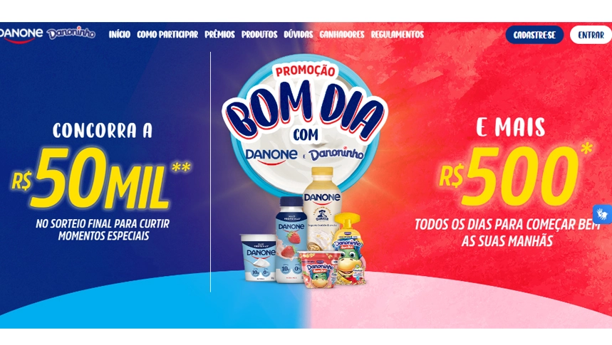 Transforme suas manhãs com a Promoção Bom Dia Danone: Ganhe até R$50.000 e R$500 todos os dias!