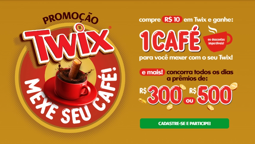 Participe da promoção Twix mexe seu café e ganhe créditos PicPay!