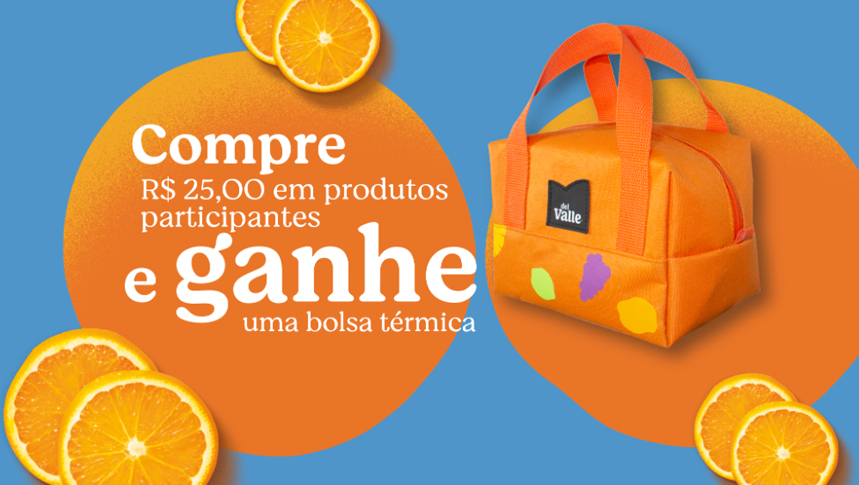 Participe da Promoção Del Valle Cheio de Vida: Compre e Ganhe uma Bolsa Térmica Exclusiva!