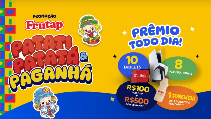 Promoção Frutap Patati Patatá: Concorra a PlayStation 5, Tablets e prêmios em dinheiro!