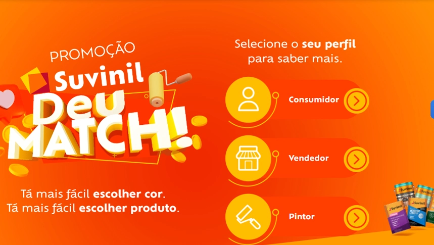 Promoção Suvinil deu Match: concorra a prêmios de até R$50.000