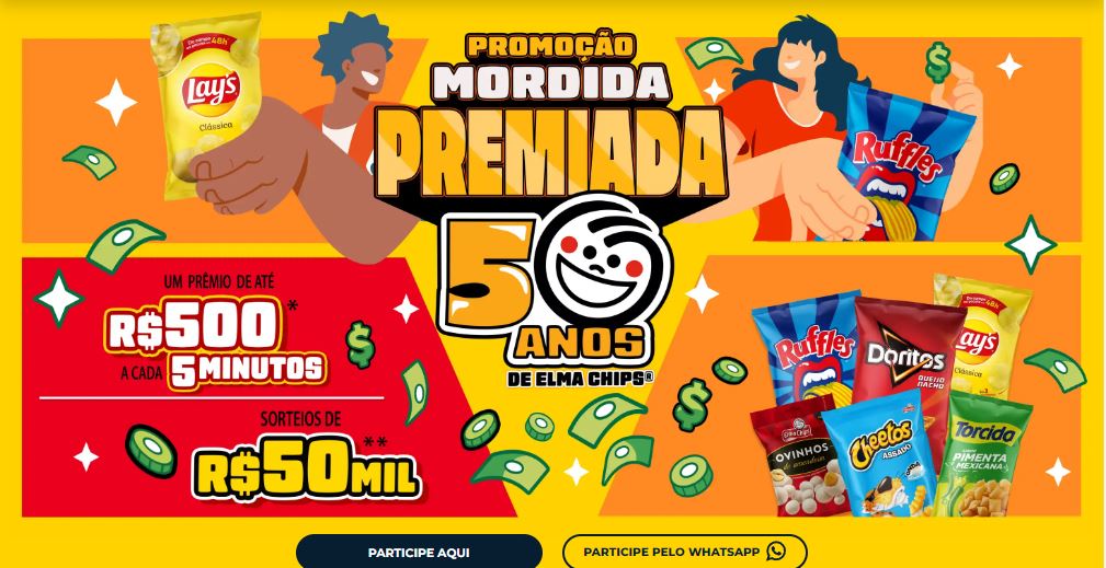 Promoção Elma Chips 2024 mordida Premiada