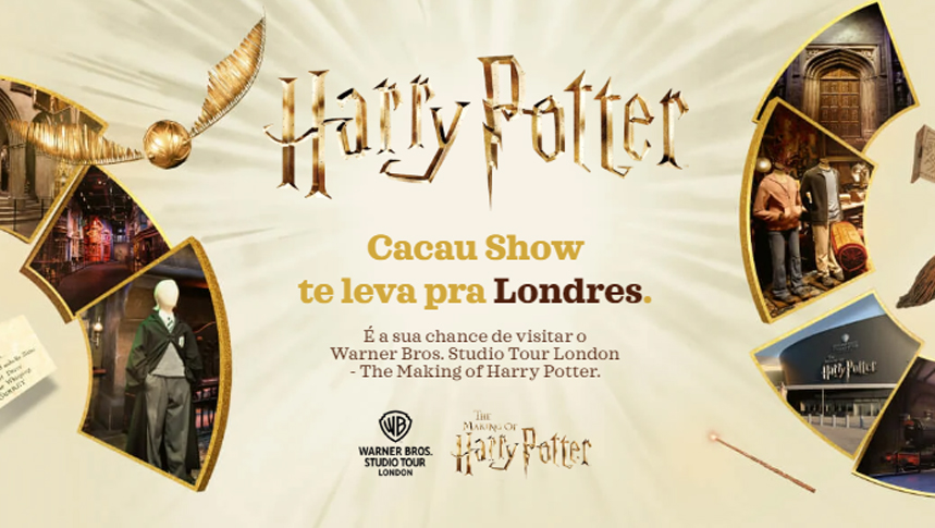 Promoção Cacau Show Harry Potter: Concorra a 2 Viagens Mágicas para Londres!