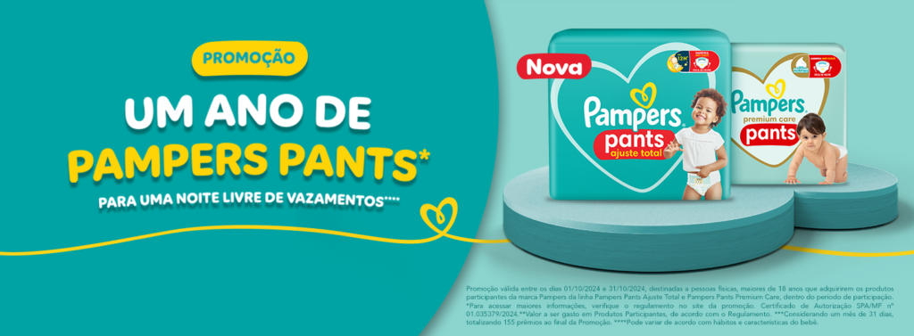 Participe da Promoção um ano de Pampers Pants