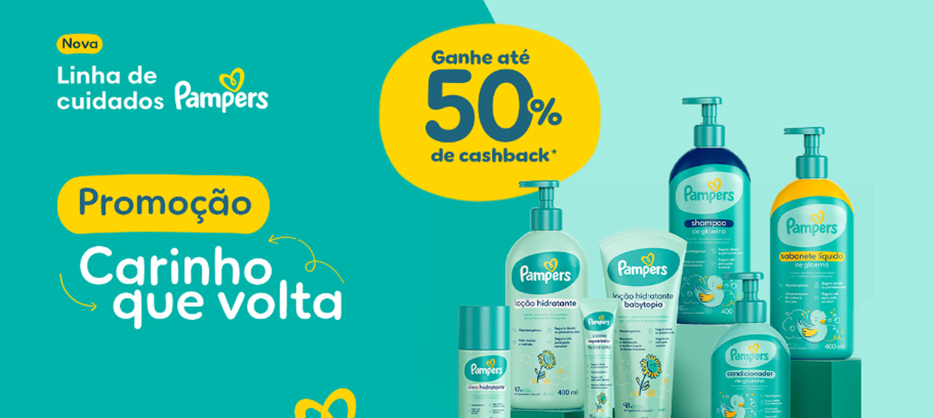 Aproveite a Promoção Pampers carinho que volta e receba 50% de cashback!