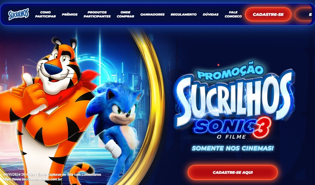 Quer viajar para Tóquio? Participe da Promoção Sonic 3 e Sucrilhos e concorra!