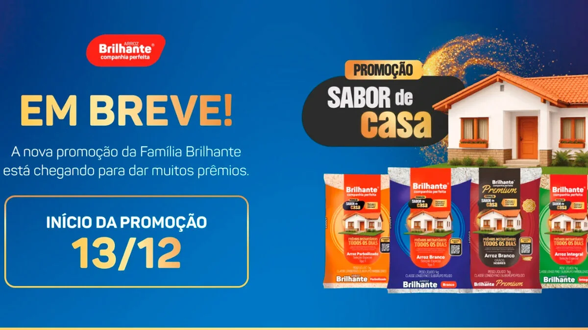 Promoção Arroz Brilhante 2026 Sabor de casa: concorra a R$ 150 Mil