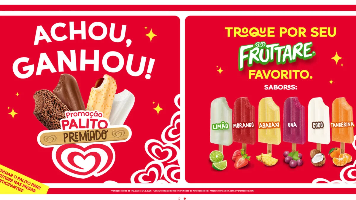 Achou ganhou Fruttare: Promoção distribui 120 mil picolés grátis