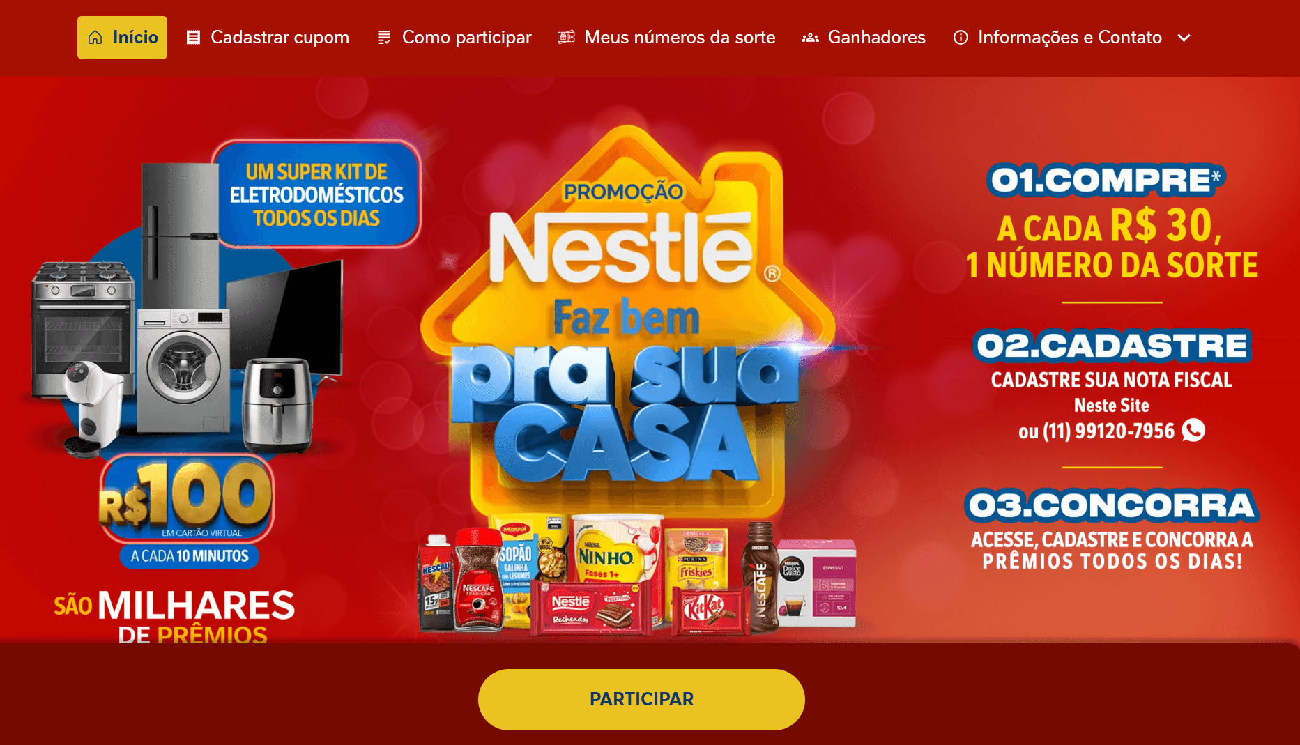 Nova promoção Nestlé 2026: Compre R$30 e concorra a prêmios todos os dias