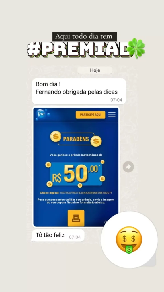 Print de promoção ganha