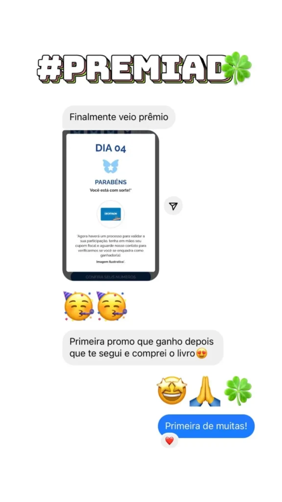 Print de promoção ganha